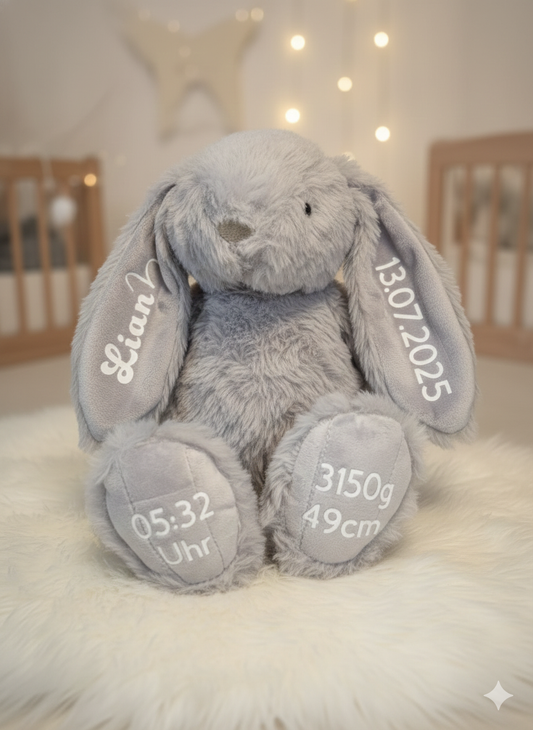 Personalisierter Stoffhase "Geburt"